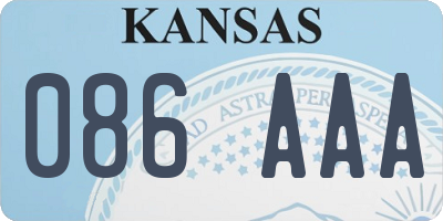 KS license plate 086AAA