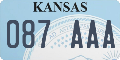KS license plate 087AAA