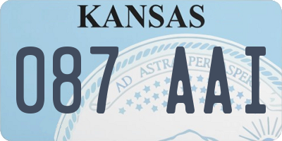 KS license plate 087AAI