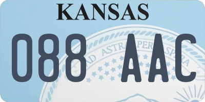 KS license plate 088AAC