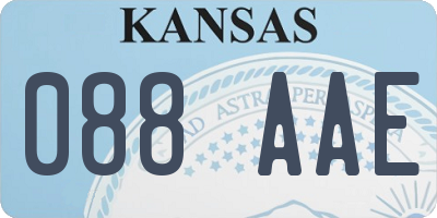 KS license plate 088AAE