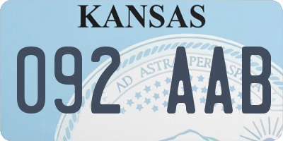 KS license plate 092AAB