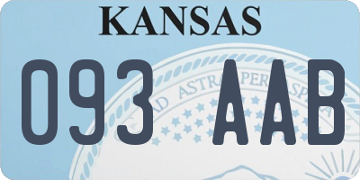 KS license plate 093AAB