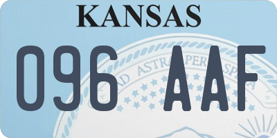 KS license plate 096AAF
