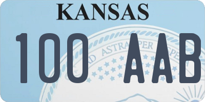 KS license plate 100AAB