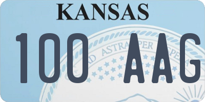 KS license plate 100AAG