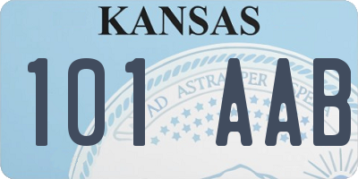 KS license plate 101AAB