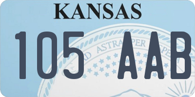 KS license plate 105AAB