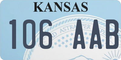 KS license plate 106AAB