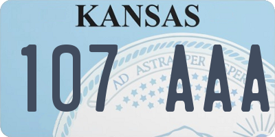 KS license plate 107AAA