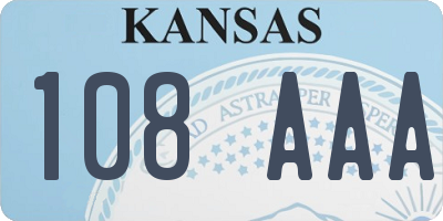 KS license plate 108AAA