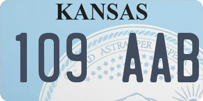 KS license plate 109AAB