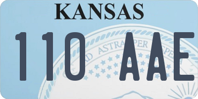 KS license plate 110AAE