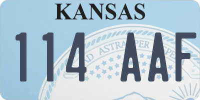 KS license plate 114AAF