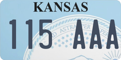 KS license plate 115AAA