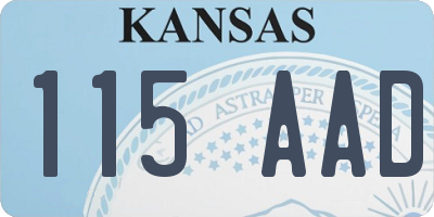 KS license plate 115AAD