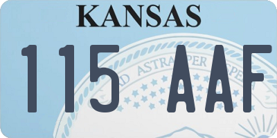 KS license plate 115AAF