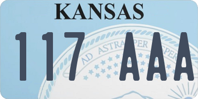 KS license plate 117AAA