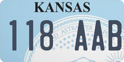 KS license plate 118AAB