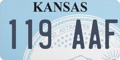 KS license plate 119AAF