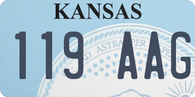 KS license plate 119AAG
