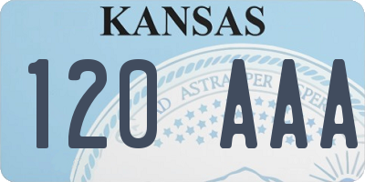 KS license plate 120AAA