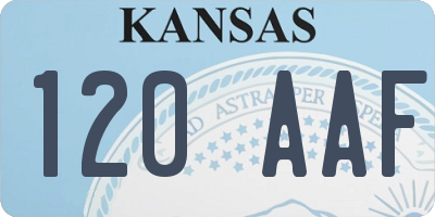 KS license plate 120AAF