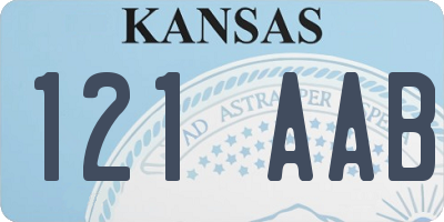 KS license plate 121AAB