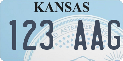 KS license plate 123AAG
