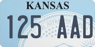 KS license plate 125AAD