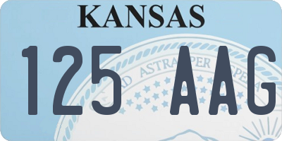 KS license plate 125AAG