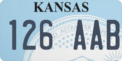 KS license plate 126AAB