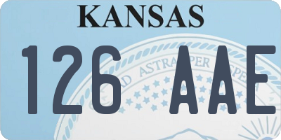 KS license plate 126AAE