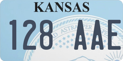 KS license plate 128AAE