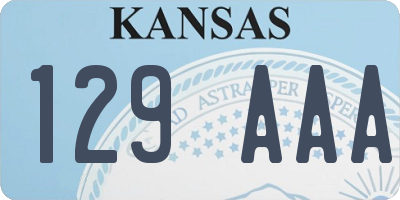 KS license plate 129AAA