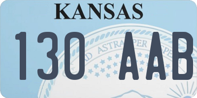 KS license plate 130AAB