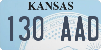 KS license plate 130AAD