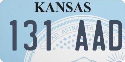KS license plate 131AAD