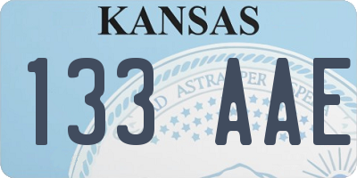 KS license plate 133AAE