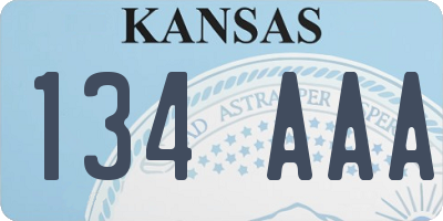 KS license plate 134AAA