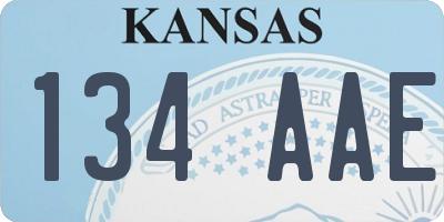 KS license plate 134AAE