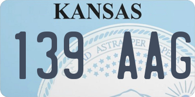 KS license plate 139AAG