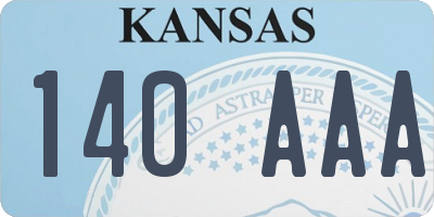 KS license plate 140AAA