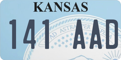 KS license plate 141AAD