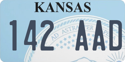 KS license plate 142AAD