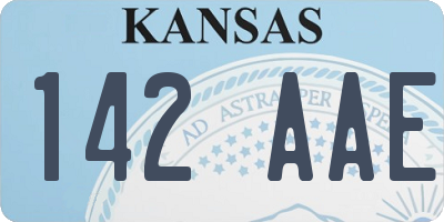 KS license plate 142AAE