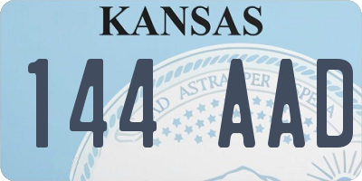 KS license plate 144AAD
