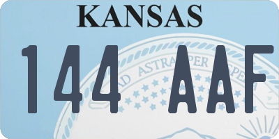 KS license plate 144AAF