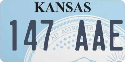 KS license plate 147AAE