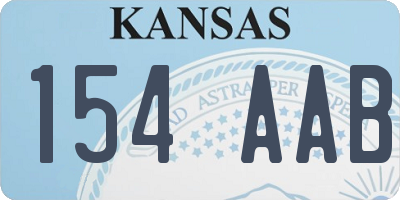KS license plate 154AAB